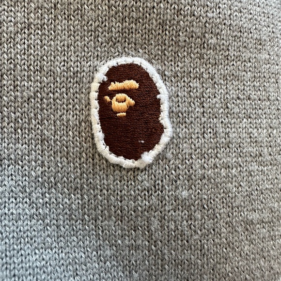BAPE A Bathing Ape Kanji Logo Knit Sweater Size M - Picture 4 of 6
